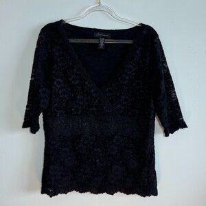 Context Black Lace Top, Size Medium
